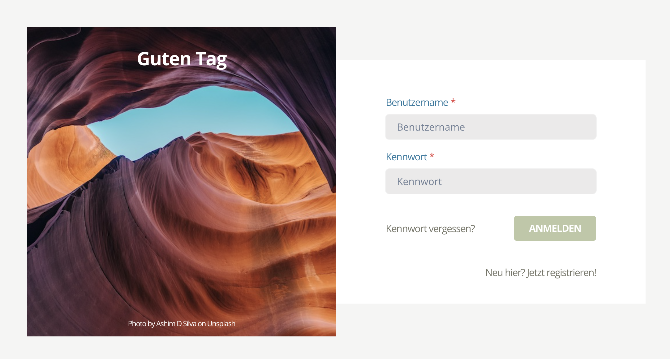 der Login-Screen