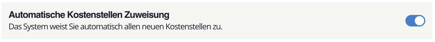 Kostenstellen-Zuweisung