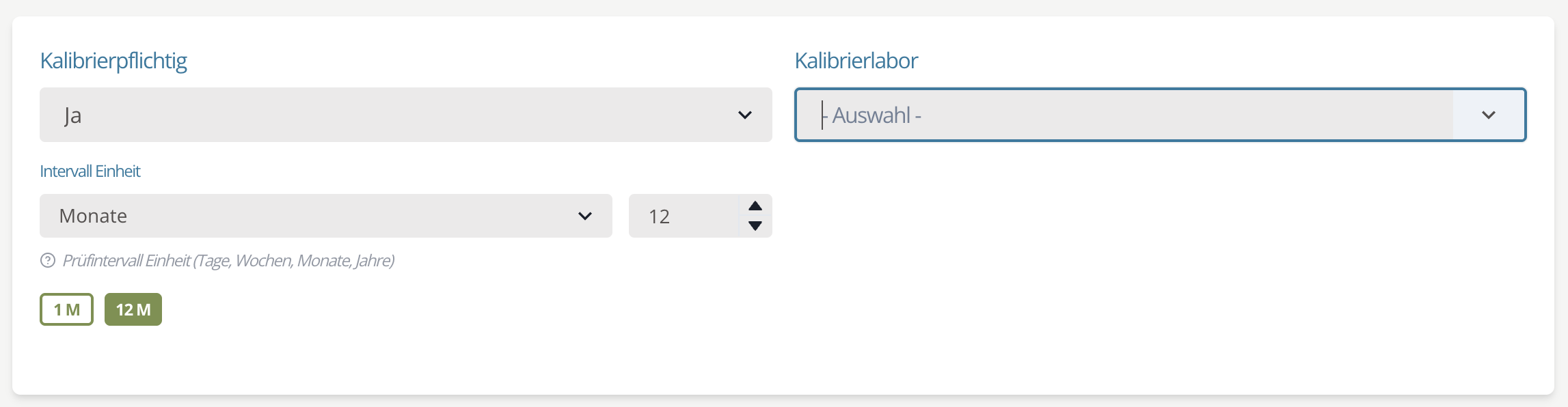 Calibration information